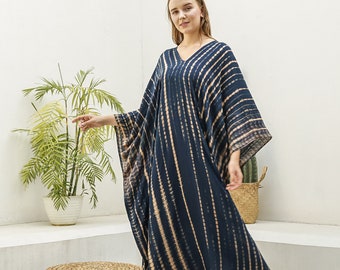 Hand Tie dyed,KA01-TD13 Caftan dress,Long Kaftan simple Dress, stylish, Elegant, Miami,lbiza,Holiday Dress,Evening dress,loose fit,Vacation