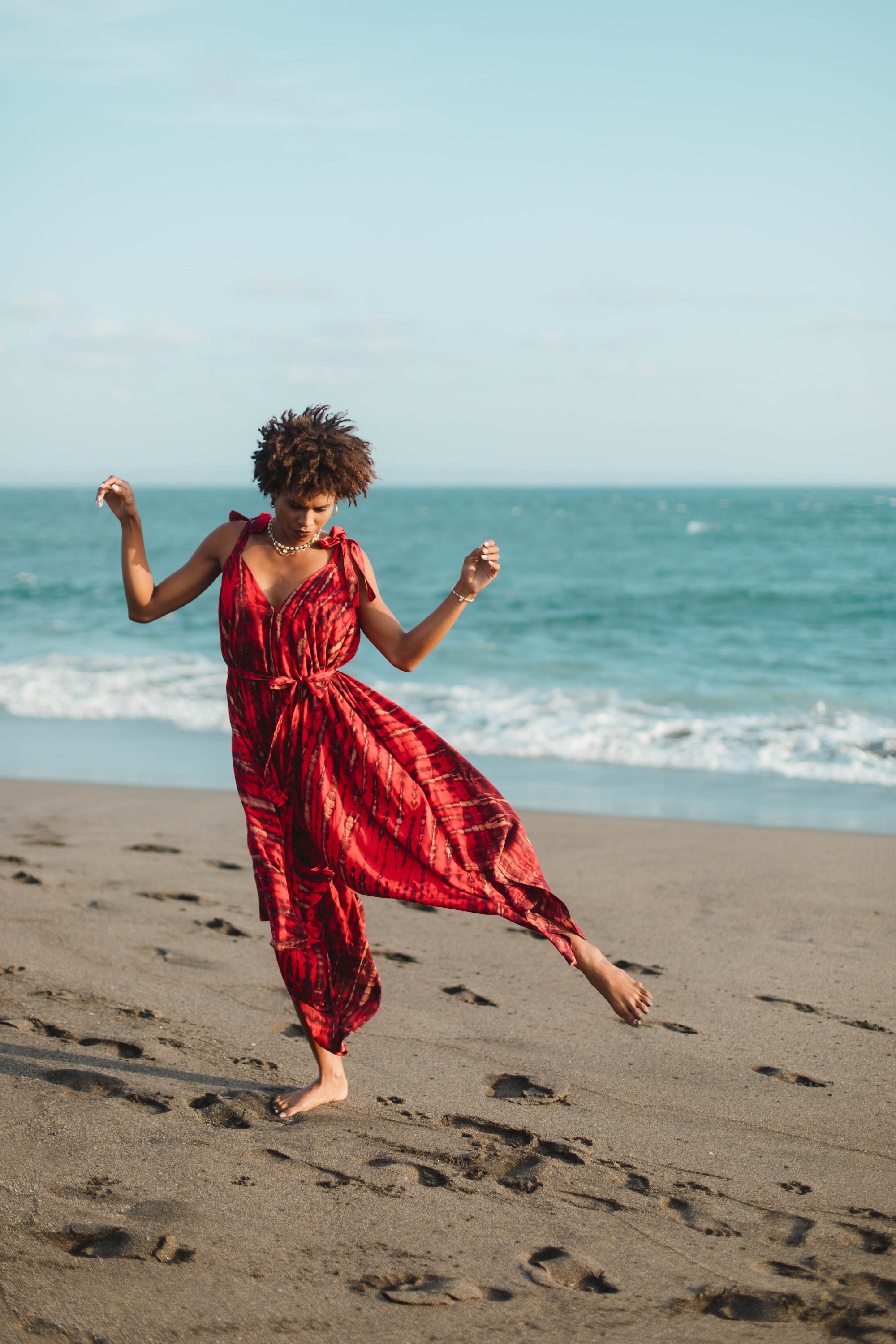 Safari Sun Wide Leg Backless Jumpsuit - Boho Jumpsuit