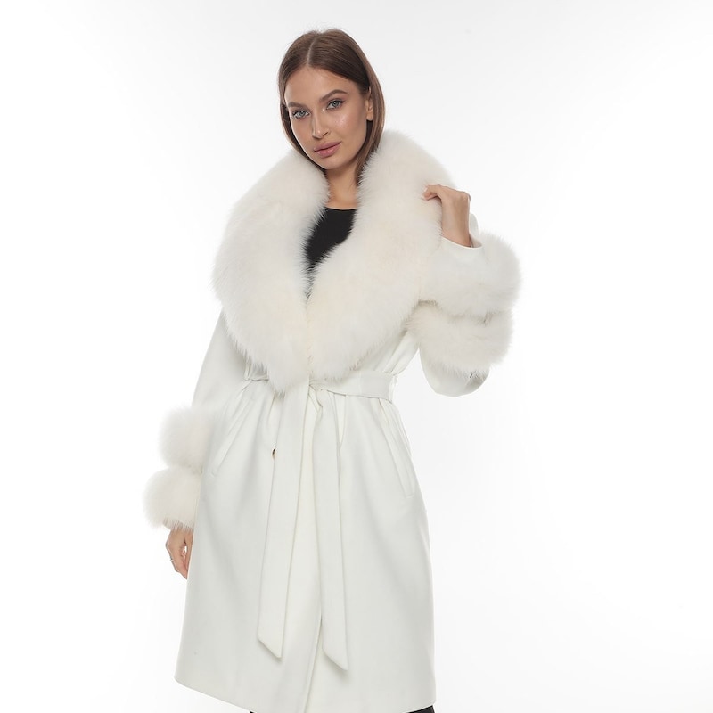 Fur Collar Wrap Coat main image 1