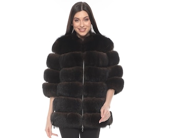 Dark Brown Fur Jacket, Faux Fur Coat, Jacket Winter Autumn, Spring Fluffy , Winter Bomber, Luxury Jacket Women
