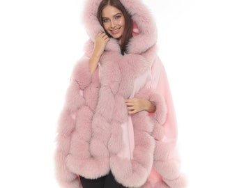 Cashmere Poncho, women’s poncho, Fox fur poncho, fall poncho, winter coat, cape, shawl, winter cape, winter scarf, women’s cape