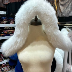 White hood White fox fur cashmere  Fox Fur hood. . Fur Hood Replacement.  Fur Hood. Warm Gifts for Women. all the color