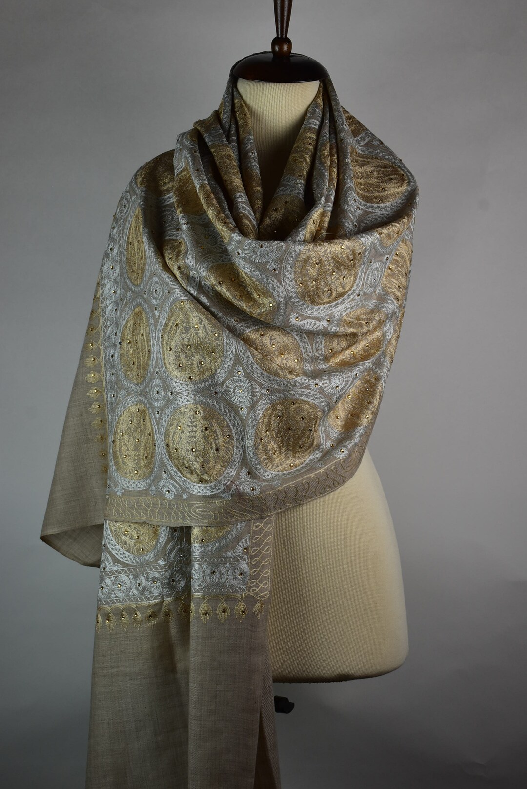 embroidered shawl wrap