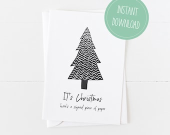 It's Christmas Sarcastic Christmas Card - Digital Printable Handwritten Minimalistic Card