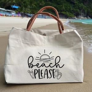 beach bag-beach please canvas tote bag-personalized beach bag-BEA62024