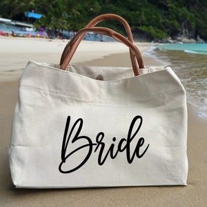 Brauttasche- Brautjungfer Strandtasche- Personalisierte Strandtasche- Brautjungfer Strandtasche- Strandtasche Geschenk- BC14