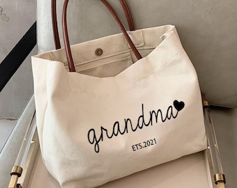 nonna est Tote bag - regalo personalizzato della nonna - regalo del giorno delle madri per la nonna-nuovo regalo della nonna-regali per il compleanno della nonna-KUR7