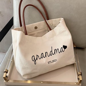grandma est Tote bag -personalized grandma gift- mothers day gift for grandma-new grandma gift-gifts for grandma birthday-KUR7