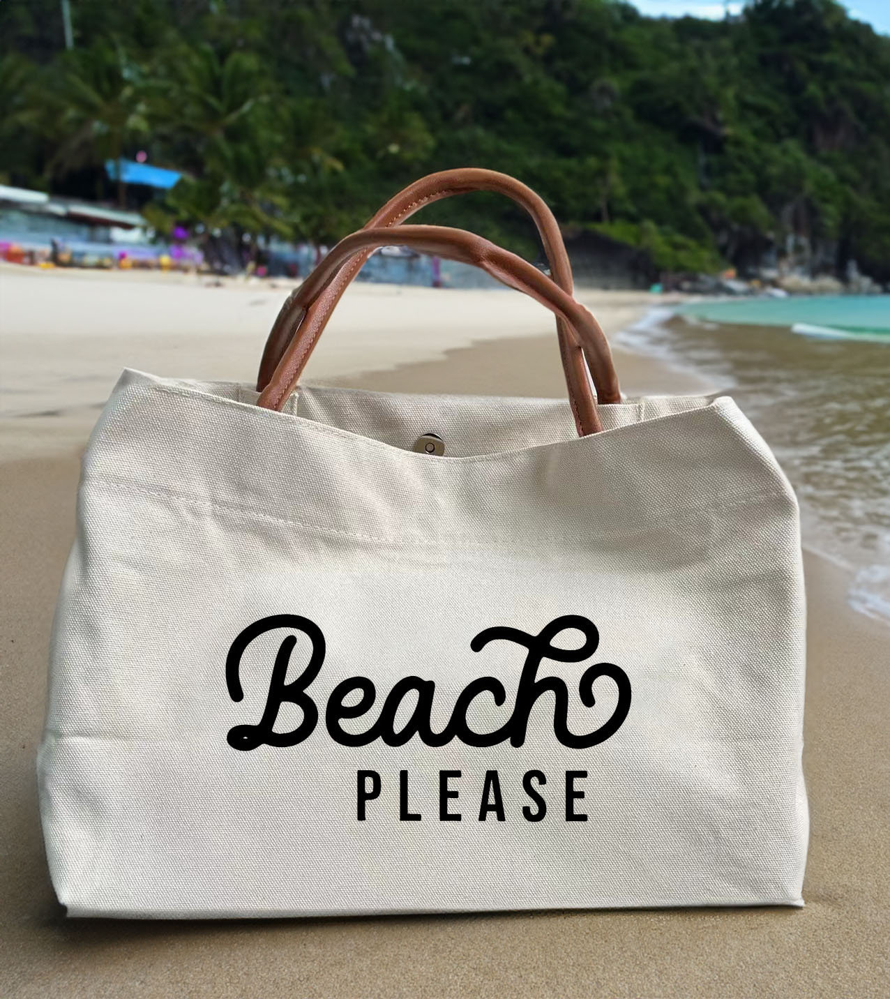 beach please avery jumbo coated canvas tote featured at