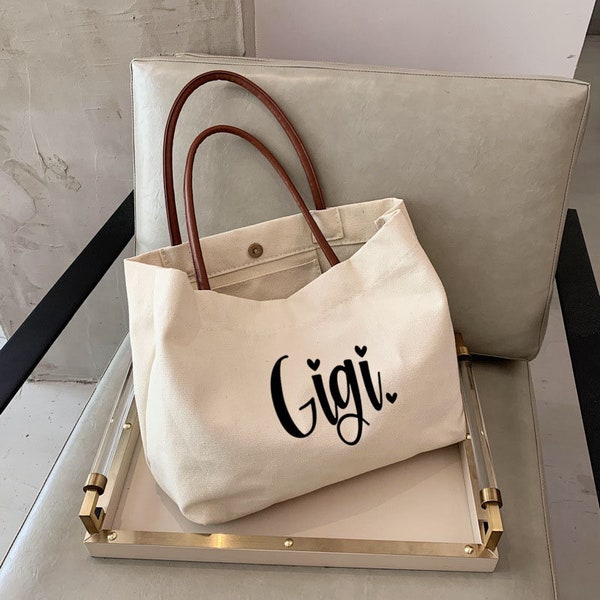 GIGI Tote bag -grandma gift- grandma birthday gift-grandma things-grandma bag-personalized gifts for Grandma -Grandma to be gift GRAM1