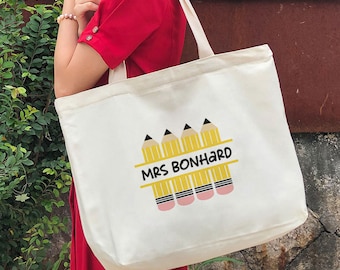 personalized gifts-teacher gifts-custom tote bag-teacher bag-canvas tote bag-teach815