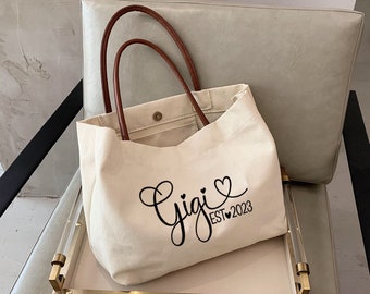 GIGI Tote bag -personalized gifts for Grandma mothers day gift-Grandma to be gift MC42