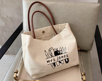 teacher gift -personalized teacher tote bag- art teacher appreciation gifts teacher tote bag  -teach10