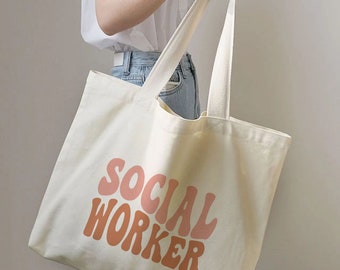 social worker gift school social worker tote bag With zipper and pocket SK451