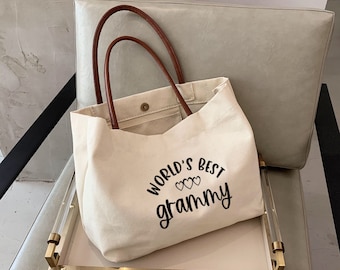 World' Best Grammy Tote bag -grandma gift -grandma birthday -grandma bag-personalized gifts for new Grandma -Grandma to be gift -GRAM23