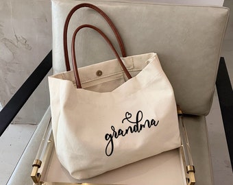 draagtas oma - gepersonaliseerde Moederdagcadeaus - oma verjaardagscadeau - gepersonaliseerde cadeaus voor nieuwe oma - oma als cadeau - GRAM20
