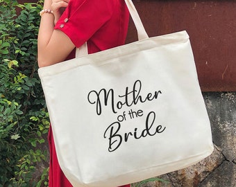 mother of the bride gift-mother of the bride bag-Canvas tote with Pockets and zippers-Personalized wedding gifts-bridal shower gift-MTB4
