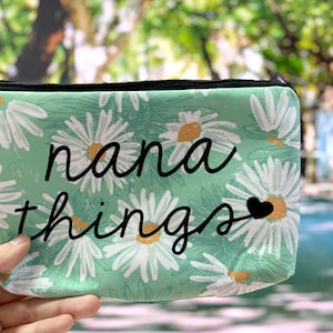 nana things makeup bags -personalized makeup bag for Grandma mothers day gift for her-Grandma to be gift-KUR8