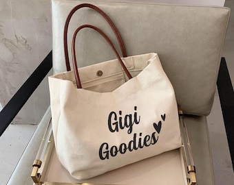 Gigi Goodies tote bag-new grandma gift -personalized grandma tote bag-funny grandma bag-custom best grandma gift-grandma promotion