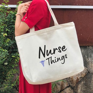 Nurse Tote Bag Gift – 'Nursing Is A Work Of Heart' Canvas Bag For Nurses, Graduation & Thank You - View #14