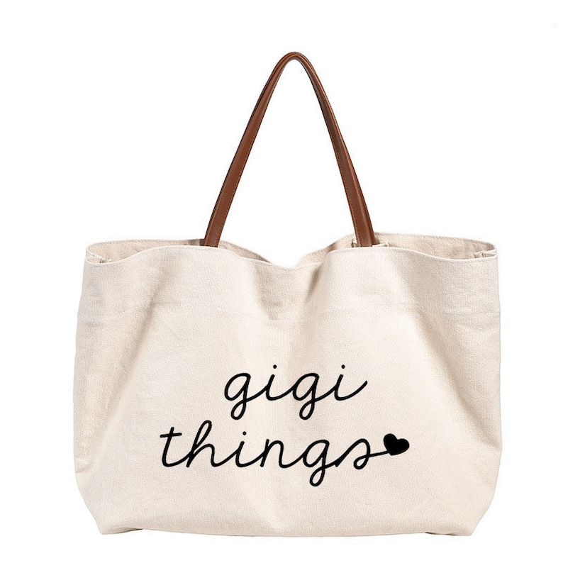 gigi things Tote bag personalized grandma gift mothers day gift for grandma-new grandma gift-gifts for grandma KUR2 white