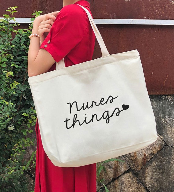 Kosmetiktasche Für Krankenschwestern – Geschenk Mit Spruch, 25x19 Cm, Baumwoll-Leinen