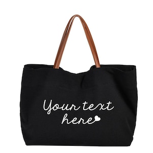 gigi things Tote bag -personalized grandma gift- mothers day gift for grandma-new grandma gift-gifts for grandma -KUR2 Personalize Black