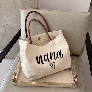 NANA Tote bag- grandma gift -grandma birthday gfit- grandma gift personalized-promoted to grandma -Ggift for grandma-personalized gift MC46