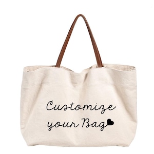 gigi things Tote bag -personalized grandma gift- mothers day gift for grandma-new grandma gift-gifts for grandma -KUR2 Personalize Beige