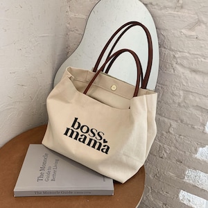 BOSS mama tote bag gifts for mom Tote bag birthday gift for mom -new mom gift -mothers day gift-mom to be gift IM10