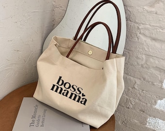 BOSS mama tote bag gifts for mom Tote bag birthday gift for mom -new mom gift -mothers day gift-mom to be gift IM10