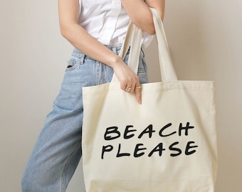 Beach please tote bag -gift for her- personalise tote bag- beach bag