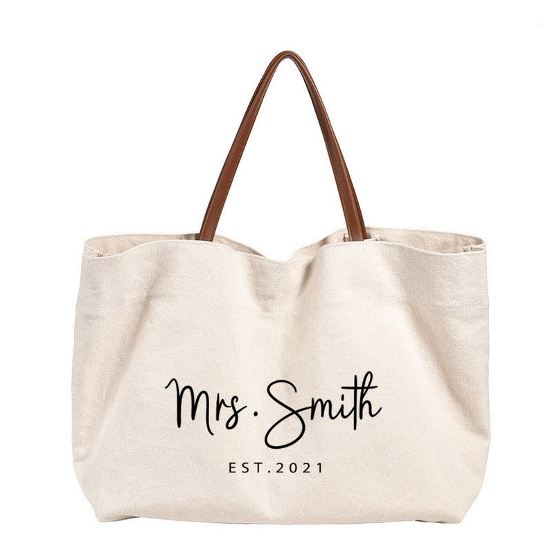 custom tote bag-mrs beach bag personalized-beach tote bag bachelorette party beach bag-personalized tote bag personalized gift bride gift White
