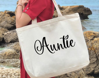 Aunt gift, Aunt bag, funny aunt gift, New Aunt To Be gift, Best Favorite Aunt canvas tote bag-AU6