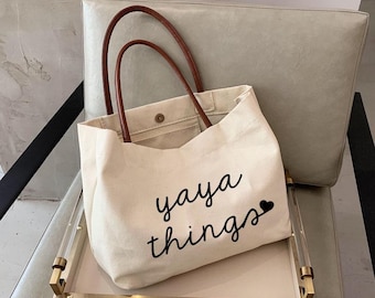 Yaya tote bag-personalized grandma tote bag-funny grandma gift-custom grandma Christmas gift-custom tote bag