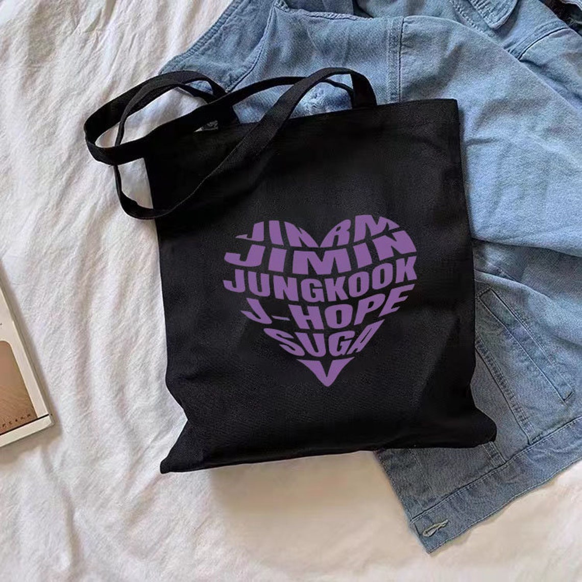 Kpop Tote Bag Bts Tote Bag Bts Love Market Bag 16oz With Etsy