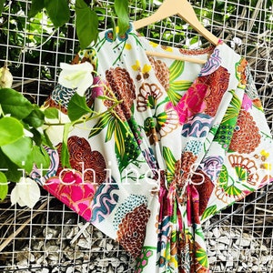Cotton Kaftan, Tropical Kaftan, Long Caftan, Dress For to be Moms, Beach Cover up, Sleepwear, Indian Kaftan, Maxi Dress, Bikini Cover Up