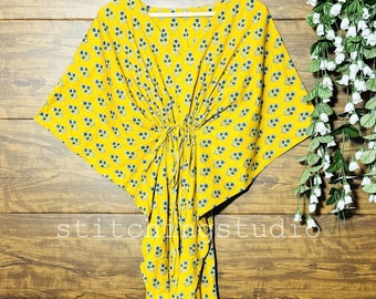 Caftán de algodón, vestido largo estilo boho caftán, caftán de algodón, caftanes de algodón para mujer, vestidos caftán para mujer, caftán, vestido largo de verano para mujer