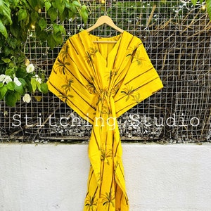 Cotton Kaftan Indian Floral Kaftan Long Caftan Dress For to be Moms Beach Cover up Sleepwear Indian Kaftan Maxi Dress Bikini Cover Up Caftan