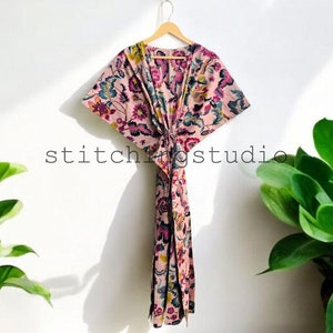 Indian Floral Cotton Kaftan Long Caftan Dress For to be Moms Beach Cover up Sleepwear Indian Kaftan Maxi Dress Bikini Cover Up Caftan