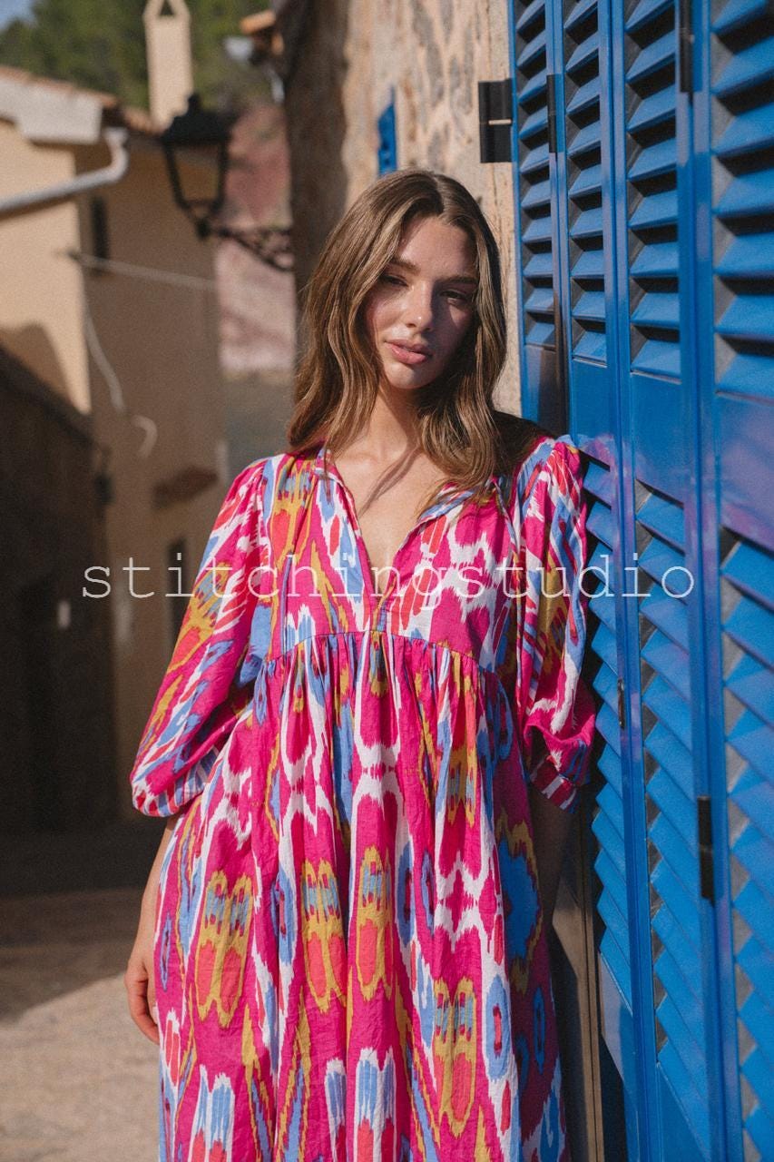 strapless open back dress Hibiscus Floral Print Halter Tie Neck Midi Dress main image 1