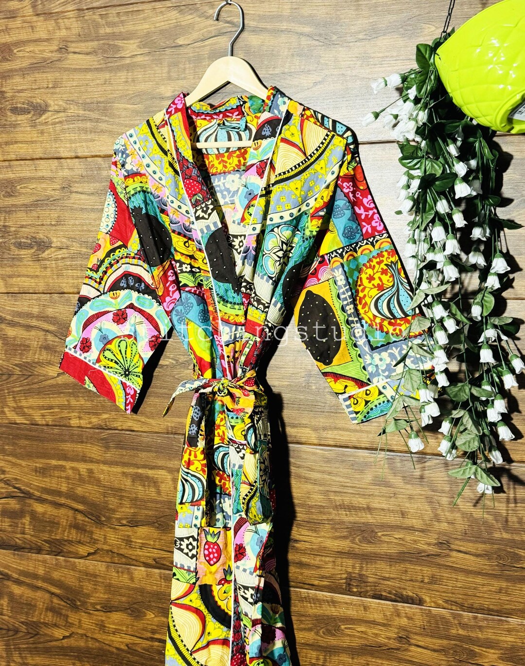 Colourful Robe Unique Kimono Robe | Colourful Dressing Gown | Vintage Modern Japanese ...