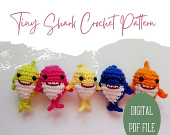 Crochet Tiny Shark Pattern | Baby Shark | Amigurumi | Crochet Keychain Pattern