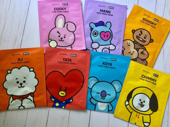 Download Bt21 Bts Teen Face Mask Complete Set K Beauty Facial Extract Etsy PSD Mockup Templates