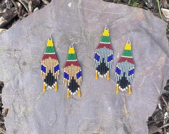 Beaded Mallard Duck Earrings
