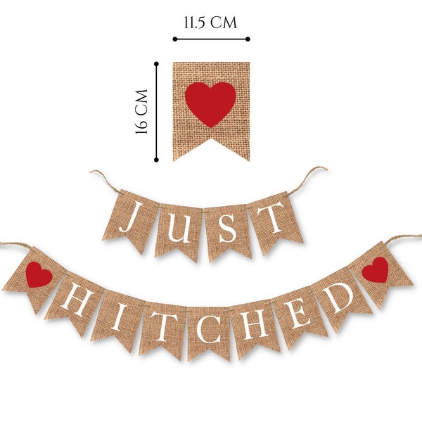 Just Hitched Burlap Banner Bunting - Just Hitched Burlap Garland Just Married Country Wedding Decor Sunflower Wedding Decor Rustic Wedding