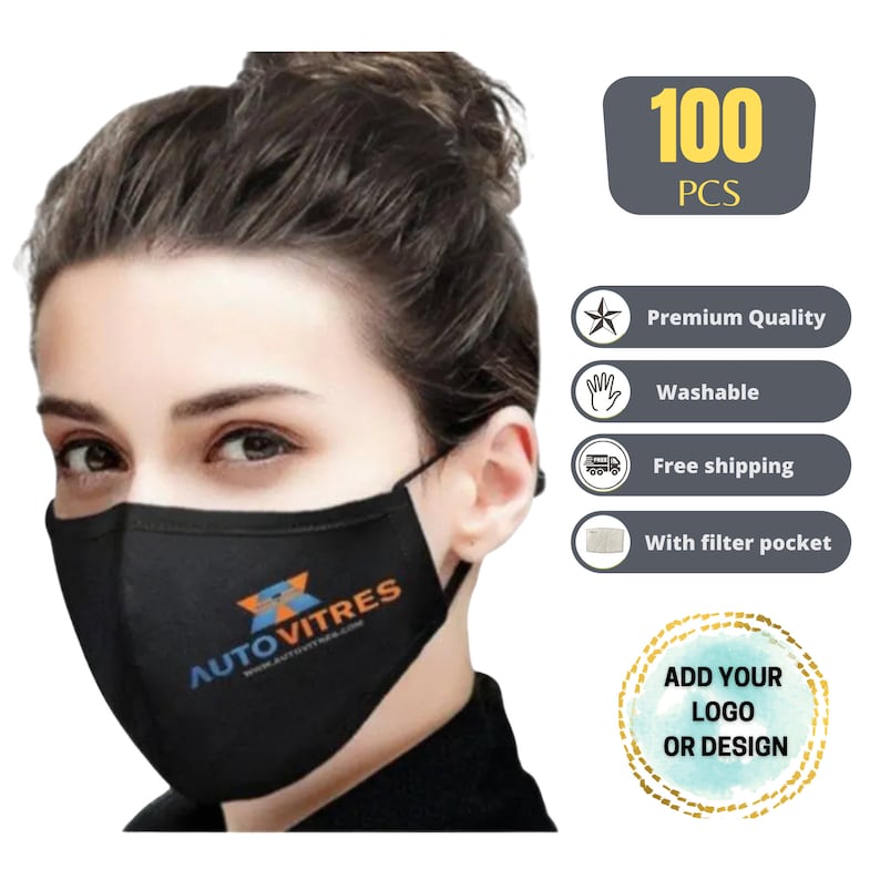 100 Pcs Bulk Customizable Face Mask With Filter Pockets Filter Etsy