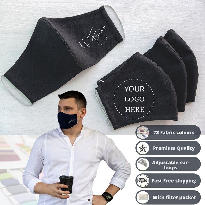 Bulk 301000 Face mask with Company Logo Adjustable with Etsy