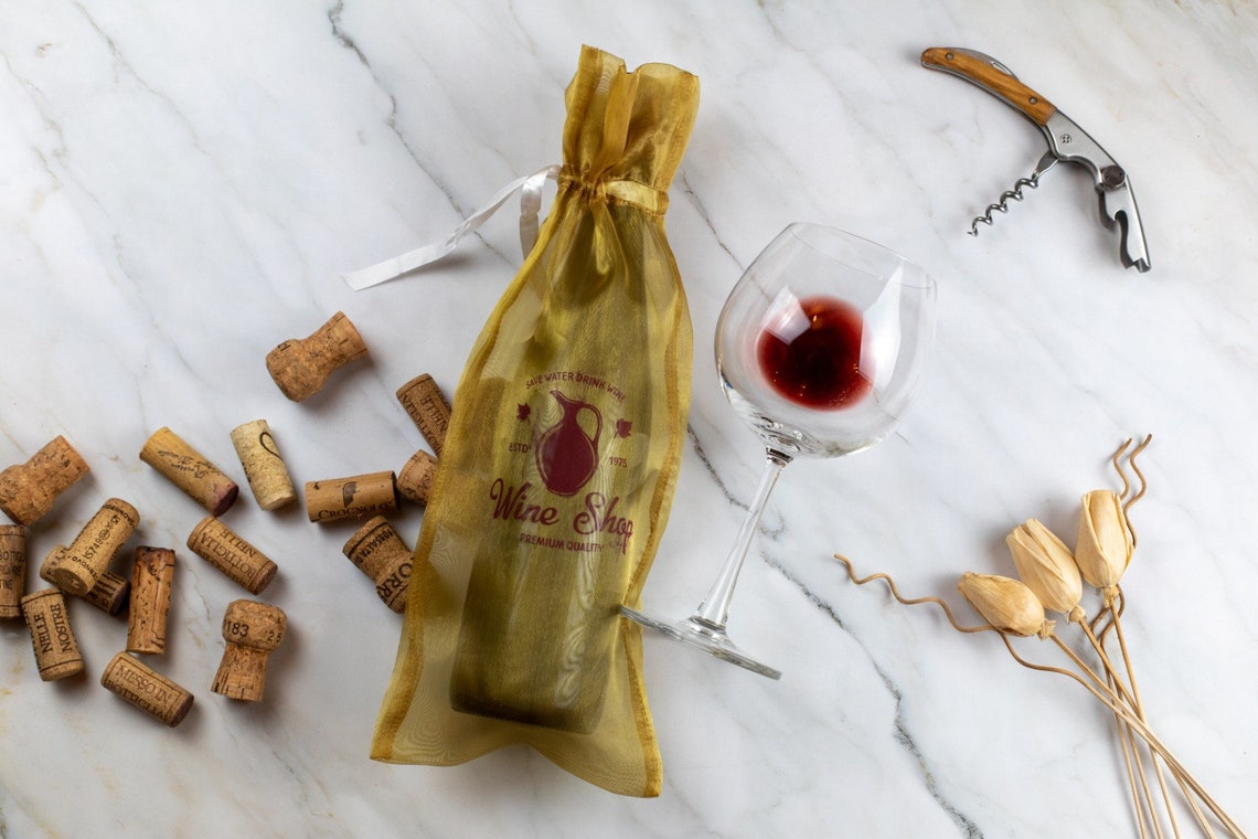 WINE GIFT BAG Custom Bulk Printed With Your Logo Monogram Etsy