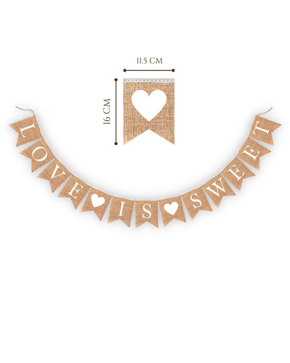 Burlap Bunting Banner Garland Kit For Vintage Rustic Wedding Backdrop Decoration 